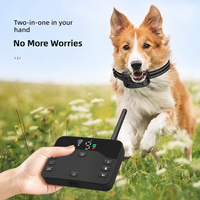Wiederaufladbarer Intelligenter Elektronischer Hundezaun mit Ein-zu-Zwei LED-Anzeige, IPX6 Wasserdicht, 3 Modi, Statische Korrektur, Bellkontrolle für Hunde
