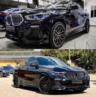 Nuevo Modelo de faldas laterales de labios delanteros para BMW, difusor de plástico ABS con apariencia de carbono, negro brillante, fajas traseras G06, modelo X6 G06
