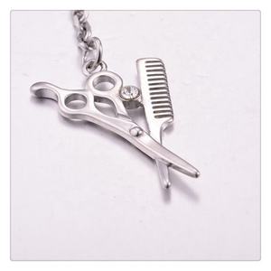 Dijes al por mayor: Collares y colgantes de tijeras de peluquería chapados en oro, negro, titanio y color bronce. Accesorios de joyería de moda. - Product Image 2