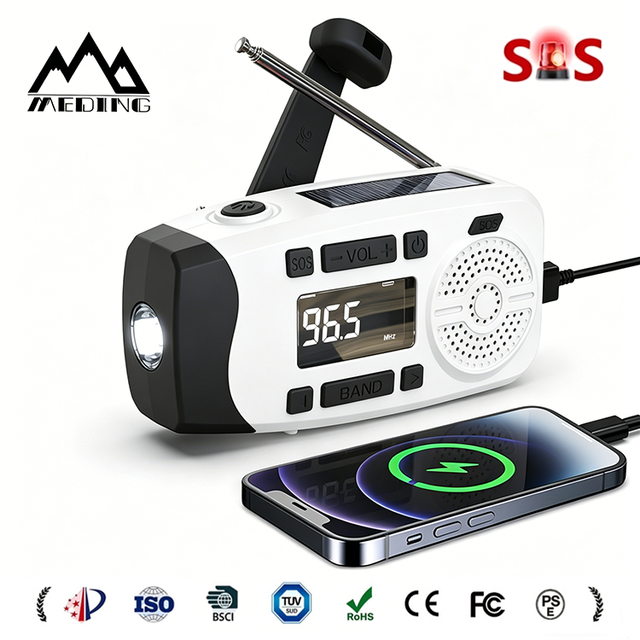 New AM/FM/NOAA Weather Emergency Hand Crank Radio with SOS Alarm Portable Survival Solar Power Bank Radios