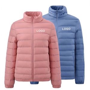 Veste d'hiver légère et chaude à col montant, personnalisée, rembourrée de duvet de canard blanc, imperméable en nylon, pour femme et homme - Product Image 1