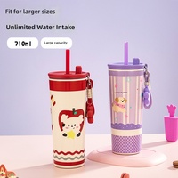 Nouvelle tasse thermique isolée en acier inoxydable 316 pour femmes, style moderne minimaliste, grande capacité, portable, avec paille et sangle de transport