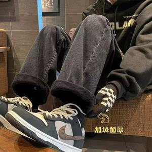 Jeans décontractés à jambe large et droite, style américain, tendance streetwear pour hommes, tissage moyen, écologiques - Product Image 6