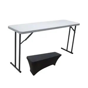 rectangle white office plastic folding conference/seminar/training table for events