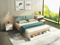 Meuble de chambre à coucher multifonctionnel, boîte double en bois, modèles de lit