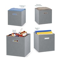 Panier cube en tissu pliant de haute qualité avec double poignée en plastique, boîte de rangement