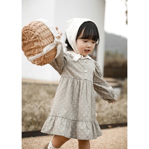 Primavera <span class=keywords><strong>autunno</strong></span> 100% cotone carino bambini vestono abiti morbidi per bambini stile inglese abbigliamento per bambini vestito - Product Image 3