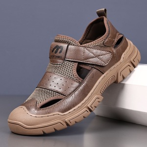 Sandalias de Verano 2026 para Hombre, Transpirables, de Malla, Casuales, de Cuero, Hechas a Mano, con Costuras y Diseño Hueco - Product Image 1