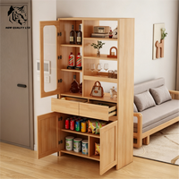 Pabrik Cina harga murah logo sesuai pesanan MOQ kecil kirim segera furnitur ruang tamu kayu kabinet pintu masuk personalisasi logo