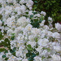Arche florale spirale blanche de luxe, grande, avec chemin de fleurs artificielles, support de toile de fond pour mariage, décoration de cérémonie de mariage de créateur