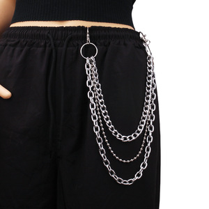 yuelyueli Waist <b>Chain</b> Multi Layered Metal Punk Style Hip Hop Fashion Body <b>Chain</b> For Women Daily Wear Zinc Alloy Geometric Design - Product Image 3