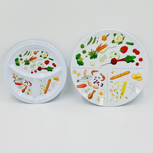 Assiette divisée en mélamine de qualité alimentaire de 8,5 pouces pour une alimentation équilibrée, assiette pour <span class=keywords><strong>la</strong></span> gestion nutritionnelle des enfants - Product Image 3