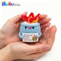 Poupée en crochet amusante et faite main, motif 'Emotional Support Dumpster Fire' et 'Positive Sunflower Potted Plant', jouet compagnon de bureau, cadeau