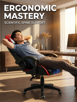 Chaise de jeu industrielle en cuir AOR, fonction inclinable ergonomique, base oscillante, accoudoirs réglables pour chambre à coucher, bureau à domicile