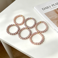 Ins-Style Minimalistischer Lila Natürlicher Süßwasserperlen-Ring in Kartoffelform AA-Qualität Elastischer Vielseitiger Modeschmuck für Damen