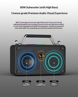 XDOBO Bold Mini 5.0 Wasserdichter Lautsprecher 80W Eingebauter Akku Soundkarte Karaoke Outdoor Holzgehäuse Heim-Audio