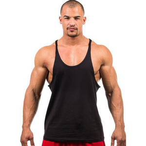 Kustom Grosir Pakaian Olahraga Kebugaran Pakaian Gym Tank Top Binaraga Stringer Rompi Kustom Katun Gym <span class=keywords><strong>Mens</strong></span> Menjalankan Singlet - Product Image 1