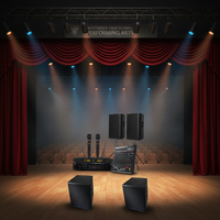Système de sonorisation professionnel pour l'extérieur, avec enceintes passives de 15 pouces et caisson de basses, éclairage audio-vidéo professionnel