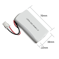 JINTION 6.4V 1800mAh LiFePO4 Baterai Pengganti Lampu Darurat untuk ELP B104T Side by Side 2 Sel dengan 2 Adaptor Kabel