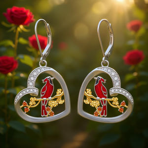 Pendientes de Corazón Blancos Champán, Plata 925, Baño de Rodio, Cristal, Engaste de Bisel con Pedrería, Románticos, para Uso Diario de Mujer - Product Image 2
