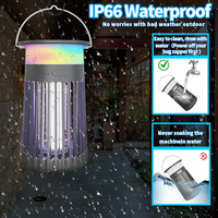 Piège à insectes solaire avec lumière ambiante RVB et exterminateur électrique - Piège à insectes multifonction suspendu pour l'intérieur et l'extérieur
