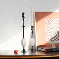Porte-bougie en métal au design moderne et simple, style Art Déco, en forme de goutte d'eau, pour la décoration de table à manger