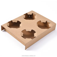 Boîte porte-gobelets personnalisable en carton ondulé marron et blanc, avec poignée, recyclable, épaissie, pour emballage à emporter de café