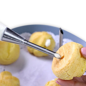 Boquilla para crema de acero inoxidable 304 moldeada en una sola pieza, punta puntiaguda para uso doméstico, tamaños grande, mediano y pequeño, herramienta para hornear pasteles. - Product Image 3