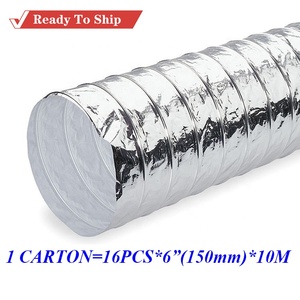 Conduit en spirale flexible en feuille d'aluminium de 6 pouces 150mm pour la pièce de systèmes de CVC de Ventilation de climatisation - Product Image 2