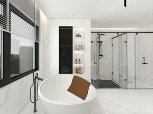Piastrelle in Porcellana Lucida 60x60 Effetto Marmo, Superficie Levigata e Smaltata, per Pavimenti e Pareti Interni - Product Image 4