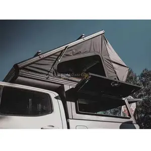 Topper keras truk aluminium 4x4, dengan tenda atas atap untuk Tacoma Jeep Gladiator F-150 tenda kanopi Pop Up