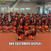 Normzl crop top dansa setelan olahraga cheerleader kustom jaket legging bra pemanasan setelan sublimasi seragam latihan Anak