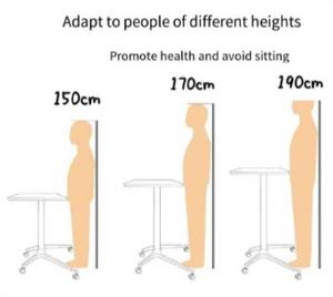 Hiện Đại Đơn Giản Có Thể Điều Chỉnh Đa Chức Năng Thực Tế Thân Thiện Với Môi Chất Liệu Bốn Di Động Caster Di Động Và Nâng Bàn Khí Nén - Product Image 6