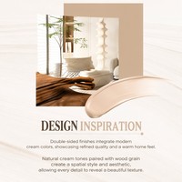 Meuble mural TV modulaire de style moderne et crème MUSHANG |   Panneau Minate Série 21 |   Grille en bois clair d'automne |   8 Appartements Design