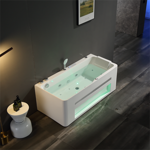 1.3m 1.7m Köşe Tipi Bağımsız Akrilik Dikdörtgen Masajlı Küvet LED Işıklar Jakuzili 12 Jetli 60gal Kapasiteli Banyo - Product Image 4