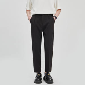 Hot Sell Heavy Cotton <b>Men's</b> Casual <b>Pants</b> 2024 Summer Anti-wrinkle Woven Loose Straight Leg <b>Trousers</b> Nine-quarter <b>Pants</b> - Product Image 4