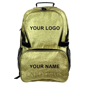 Outdoor Back Pack Casual Waterproof Outdoor Cheer Sport Bag Gold Glitter Backpack for Cheerleading