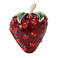 Nieuwe retro legering emaille aardbei broche zoete damespak borst fruit accessoire huwelijkscadeau gerhodineerd