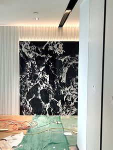 <span class=keywords><strong>Marmo</strong></span> nero di lusso naturale Modulare venature bianche <span class=keywords><strong>cucina</strong></span> bagno parete vanità superiore superiore lato posteriore Splash lastre piastrelle - Product Image 6