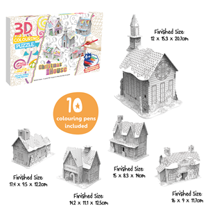Rompecabezas 3D de Papel para Decoración Navideña, <span class=keywords><strong>Casa</strong></span> de Navidad para Colorear, Juguete Educativo con Luz, para Niños de 5 a 7 Años, Venta al Por Mayor - Product Image 5