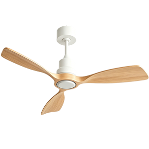 Ventilador de Techo Moderno de 3 Aspas de Metal Negro con Barra de Techo de Madera para Sala de Estar, Dormitorio, Interior del Hogar - Product Image 2