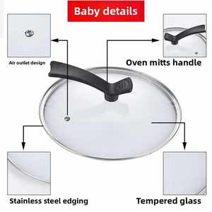 TIANXING, precio de fábrica, tapas de ollas de vidrio templado de varios tamaños con borde para utensilios de cocina, artículos esenciales de cocina - Product Image 2