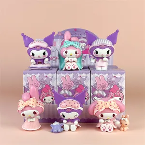 Sanrios Kuromi Melody Anime figura caja ciega para máquina de garra Kawaii dibujos animados muñecas sorpresa caja misteriosa juguetes para niños regalos