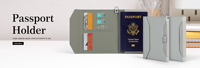 Portefeuille de voyage en cuir PU à fermeture magnétique personnalisé, grande capacité, avec fente pour crochet métallique, pour passeport et cartes – Vente en gros