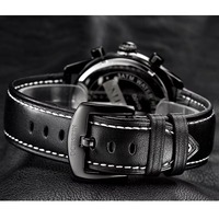 OCHSTIN Montre à quartz pour homme, chronographe, bracelet en cuir, mode business, sport, résistant à l'eau 3BAR, cadran 42 mm