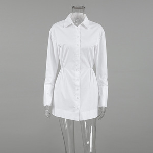 Abito Elegante da Donna di Alta Qualità, Stile Vintage, Linea ad A, Maniche Lunghe, Tinta Unita, Lunghezza Sopra il <span class=keywords><strong>Ginocchio</strong></span>, con Cintura in Vita - Product Image 4