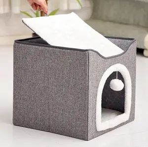 Amazon Best Selling Pet Stool Dog Kennel Double Layer Indoor Foldable Cat Bed