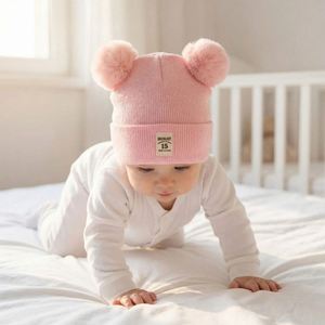 Gorros de Punto para Niños al por Mayor, Disponibles en Stock, con Pompón, Gorro Cálido de Invierno para Bebés, Niños y Niñas, Regalo Adorable - Product Image 3