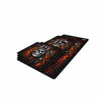 Tapis de souris de jeu personnalisé OEM ODM, grand format XL, imprimé crâne de motard et flammes, base en caoutchouc épais antidérapante, tapis de souris étendu pour les joueurs