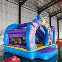 Château gonflable commercial coloré personnalisé en promotion avec toboggan pour enfants, idéal pour la location événementielle
